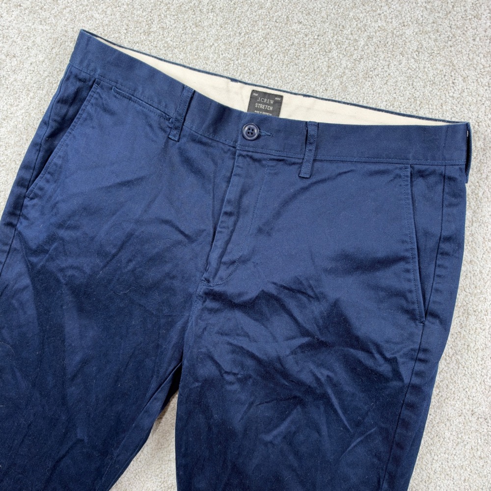 J.Crew Chino Pants Mens 32x32 Navy Blue 770 Straight Fit Stretch Cotton